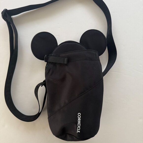 Disney Mickey Mouse Corkcicle Black Crossbody Bag Adjustable Strap Insulated Int - Picture 3 of 7